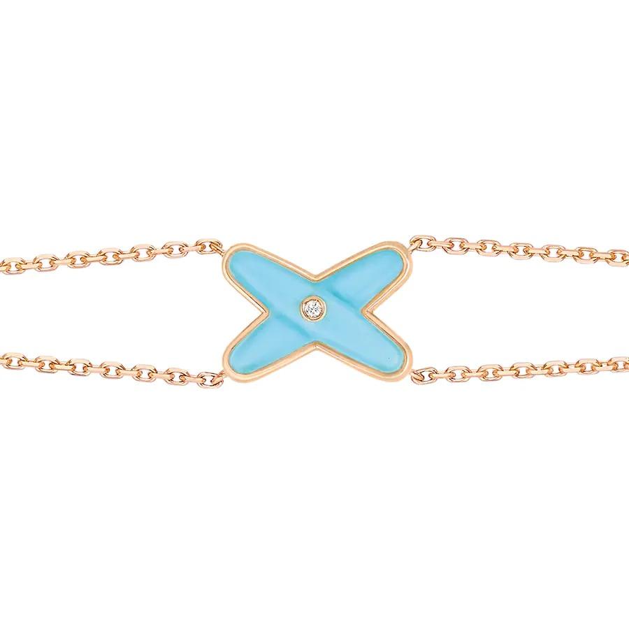 [AURORA]JEUX ARMBAND TÜRKIS ROTGOLD 1 DIAMANT