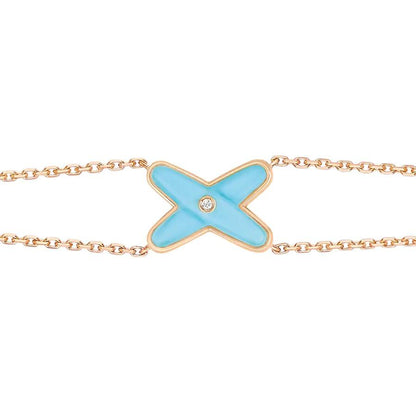 [AURORA]JEUX ARMBAND TÜRKIS ROTGOLD 1 DIAMANT