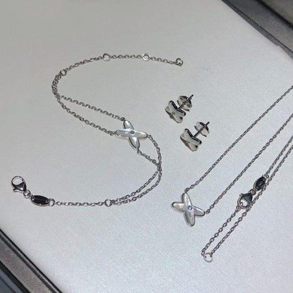 [Aurora]JEUX BRACELET WHITE MOP SILVER 1 DIAMOND