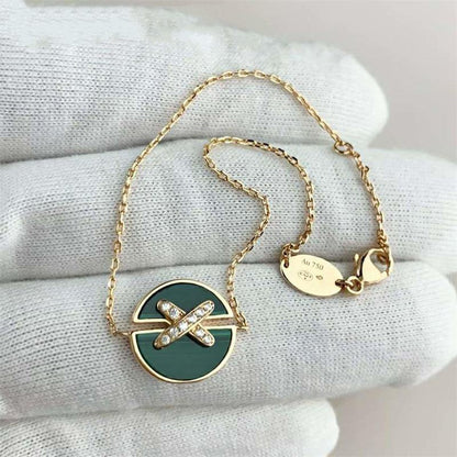 [Aurora]JEUX DE BRACELET MALACHITE PINK GOLD DIAMONDS