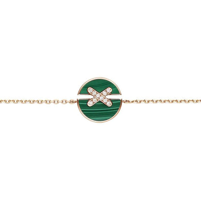 [Aurora]JEUX DE BRACELET MALACHITE PINK GOLD DIAMONDS