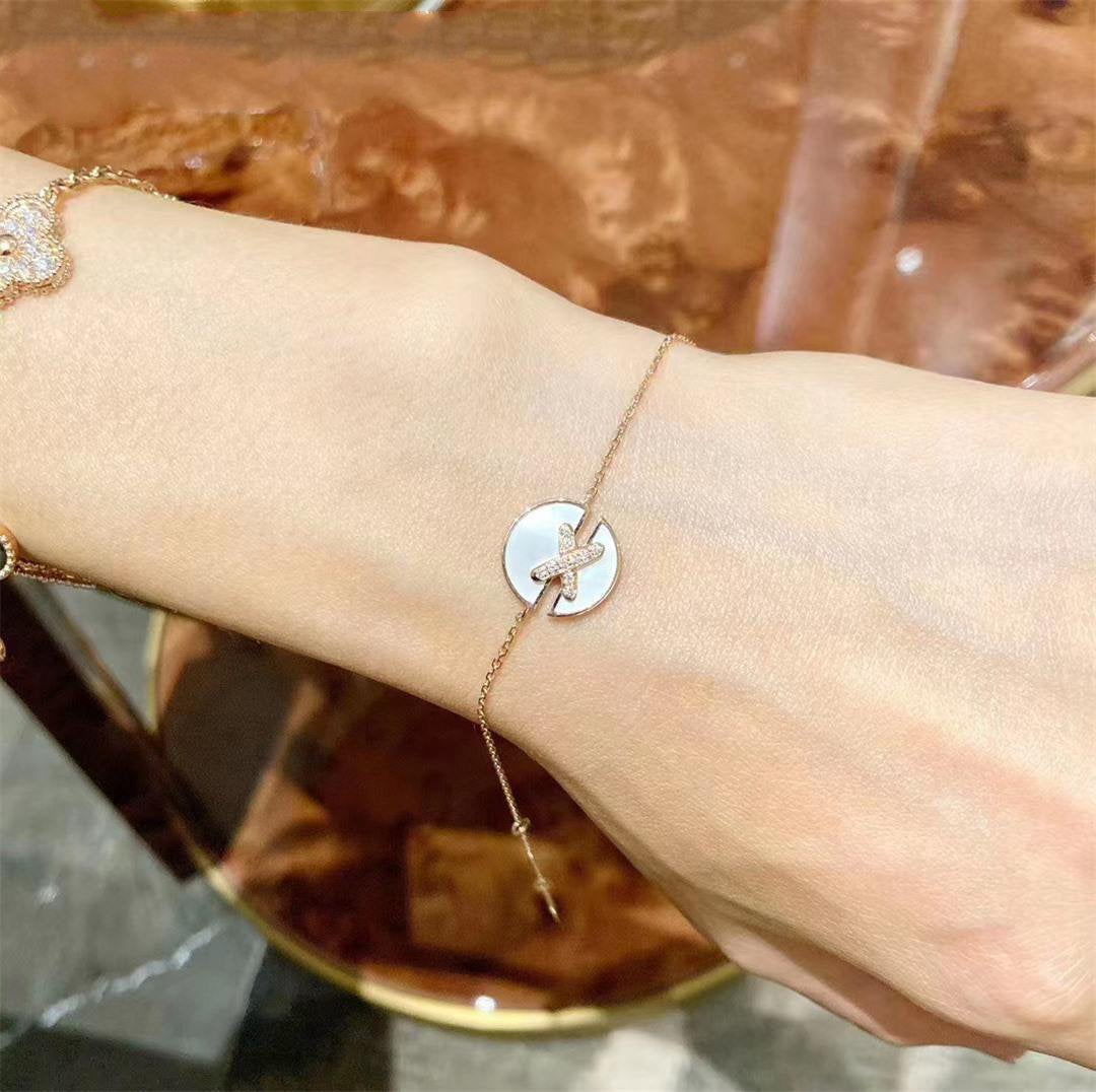 [AURORA]JEUX DE ARMBAND MOP ROSA GOLD DIAMANTEN