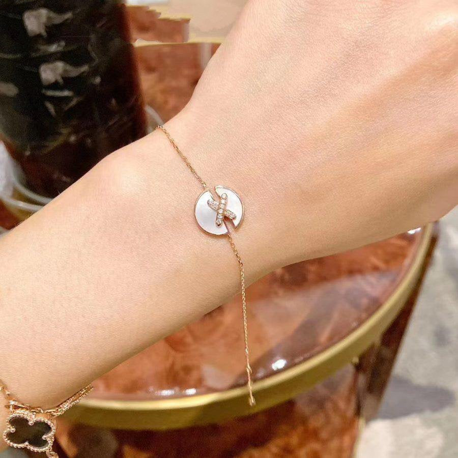 [AURORA]JEUX DE ARMBAND MOP ROSA GOLD DIAMANTEN