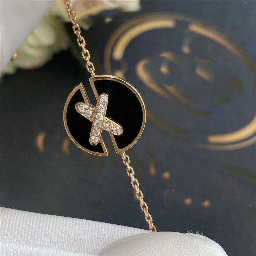 [Aurora]JEUX DE BRACELET ONYX PINK GOLD DIAMOND