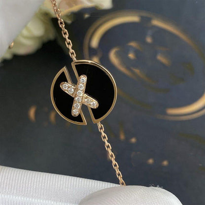 [Aurora]JEUX DE BRACELET ONYX PINK GOLD DIAMOND