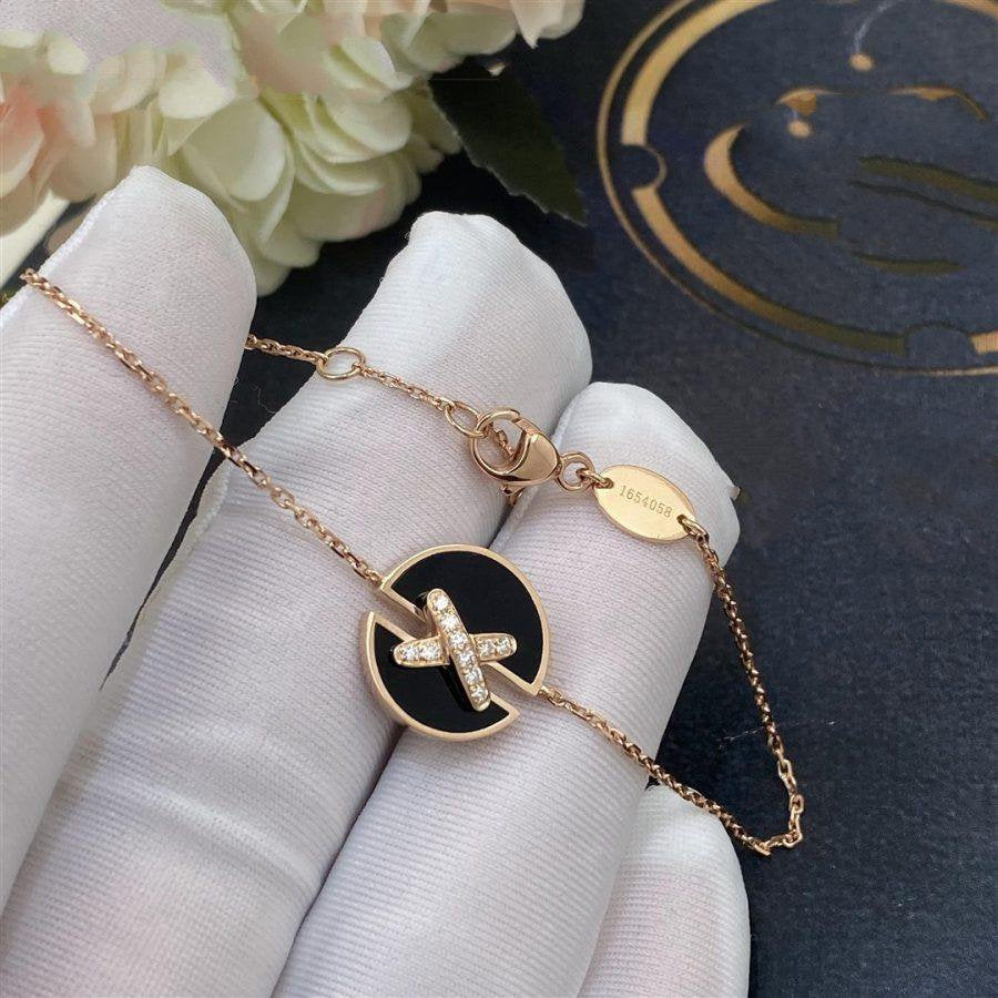 [Aurora]JEUX DE BRACELET ONYX PINK GOLD DIAMOND