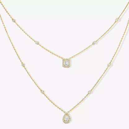 [AURORA]Diamond Necklace My Twin 2 Rows