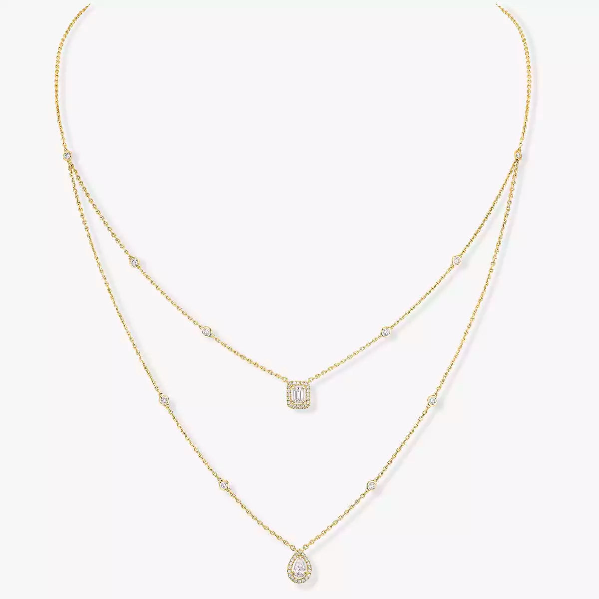 [AURORA]Diamond Necklace My Twin 2 Rows