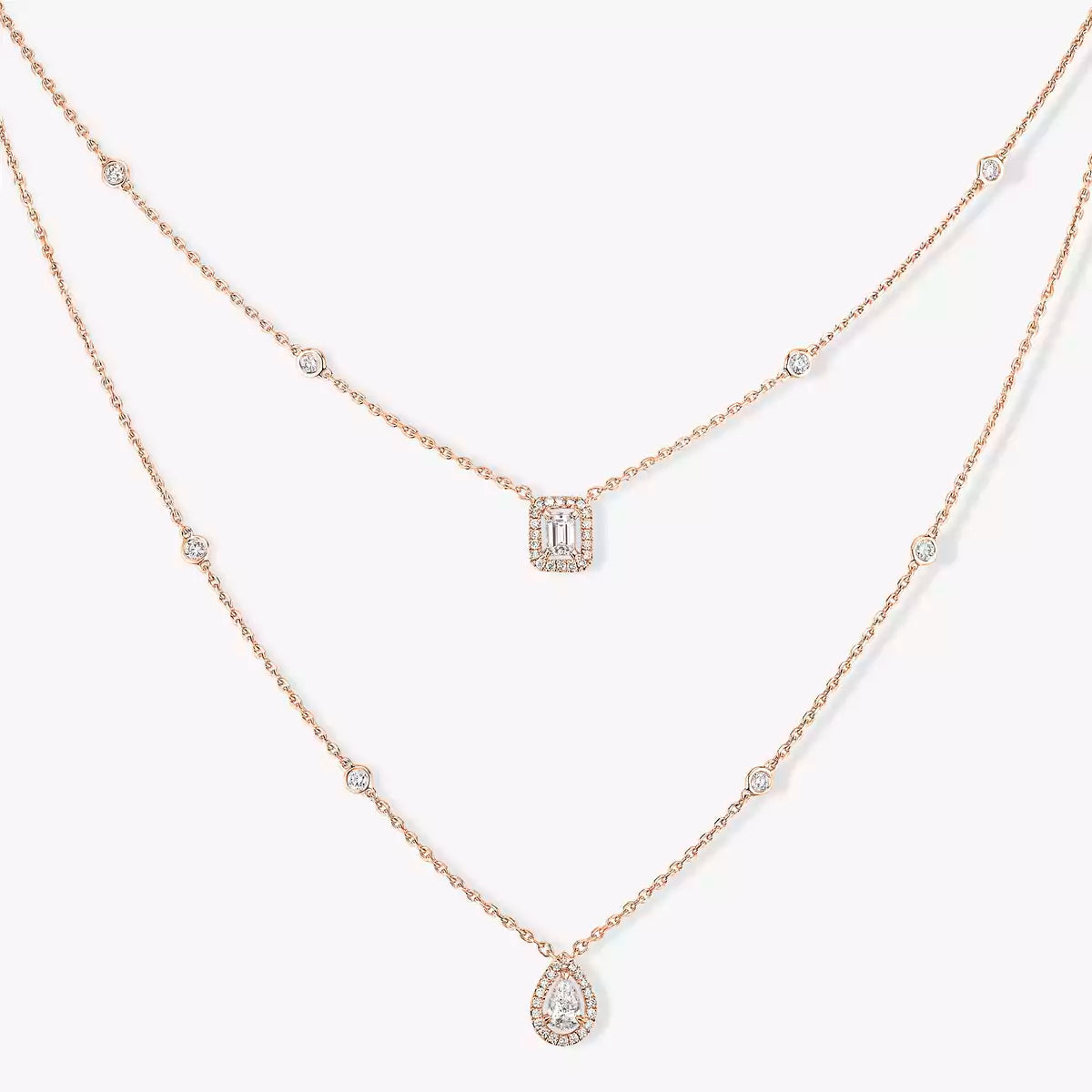 [AURORA]Diamond Necklace My Twin 2 Rows