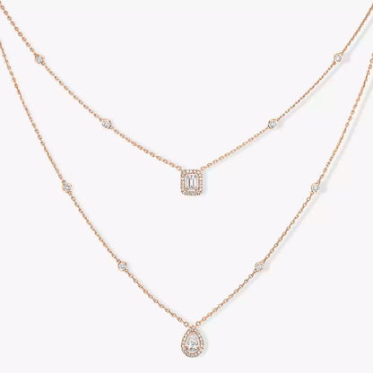 [AURORA]Diamond Necklace My Twin 2 Rows