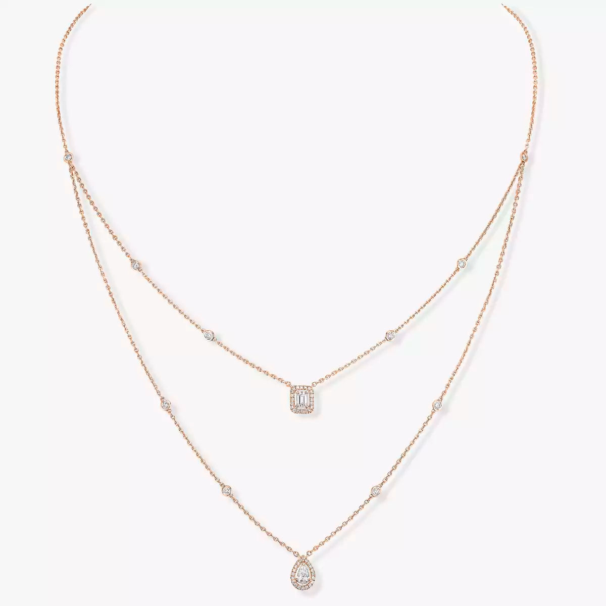 [AURORA]Diamond Necklace My Twin 2 Rows