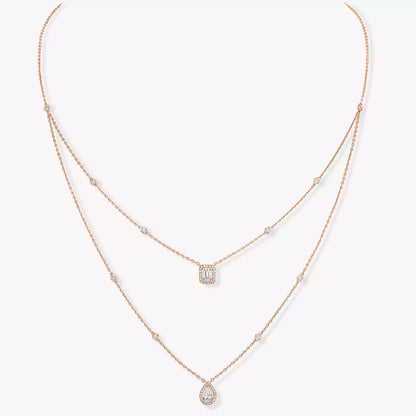 [AURORA]Diamond Necklace My Twin 2 Rows