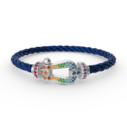 [AURORA]FORC ラージホースシューカラーダイヤモンドブレスレット シルバー