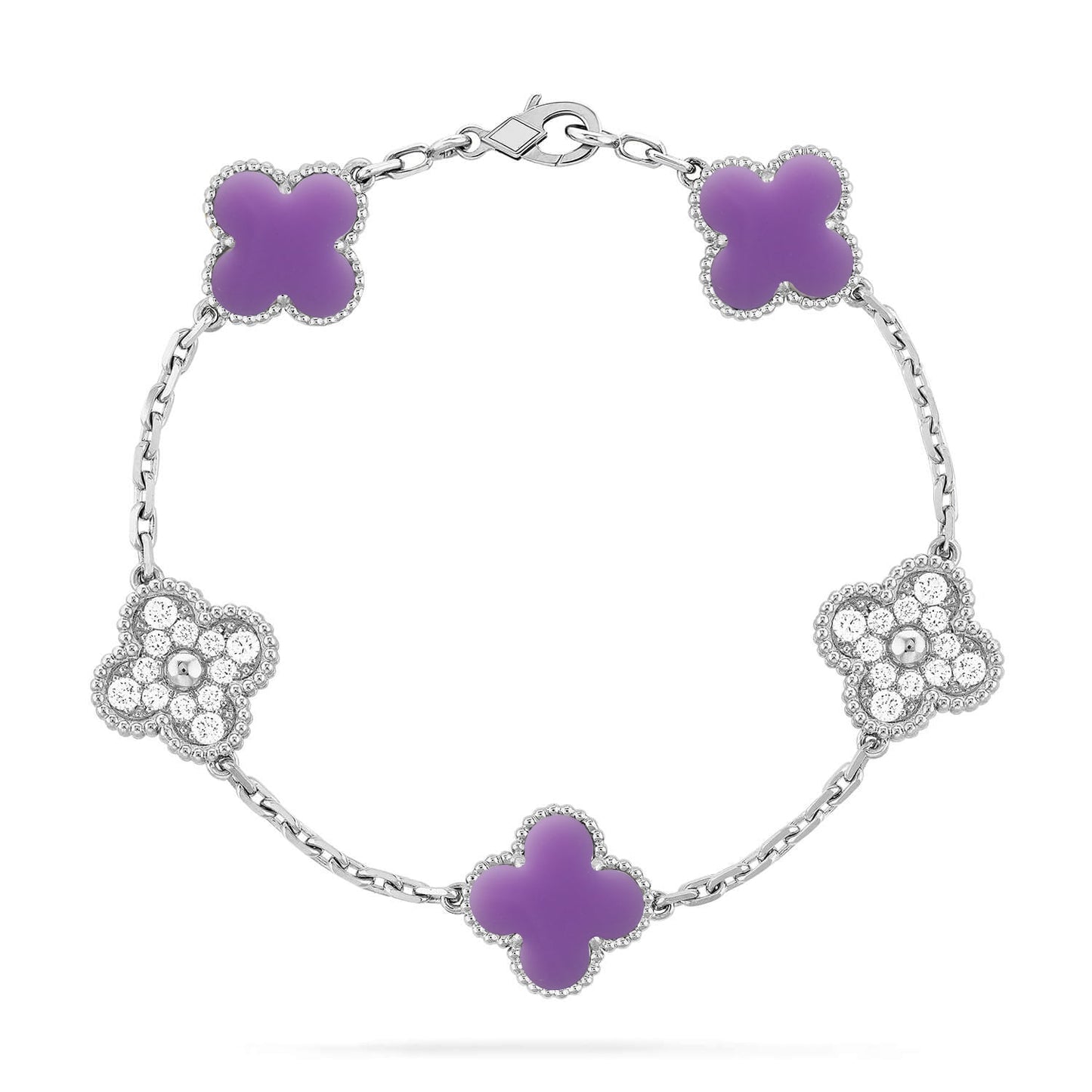 [AURORA]CLOVER 5 MOTIF LIGHT PURPLE BRACELET COLLECTION