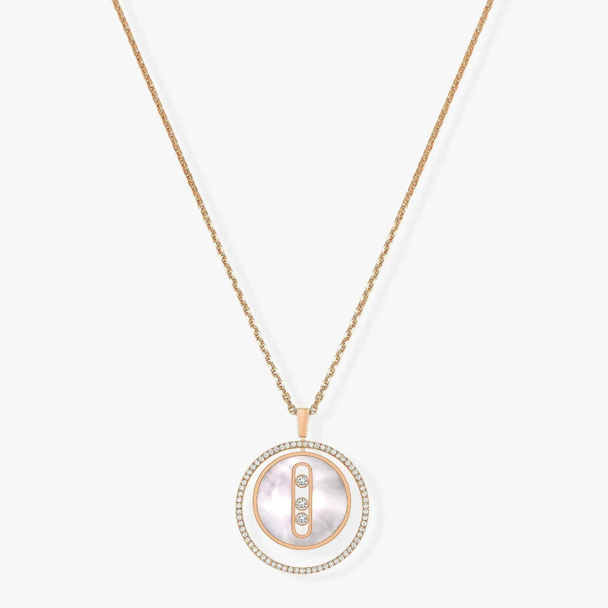 [AURORA]LUCKY MOVE MM NACRE BLANCHE DIAMOND NECKLACE