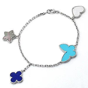 [Aurora]LUCKY SPRING SILVER BRACELET 4 MOTIF