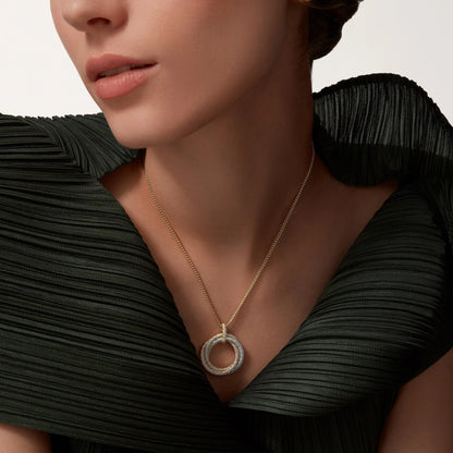 [AURORA]TRINITY LARGE FULL DIAMOND  NECKLACE