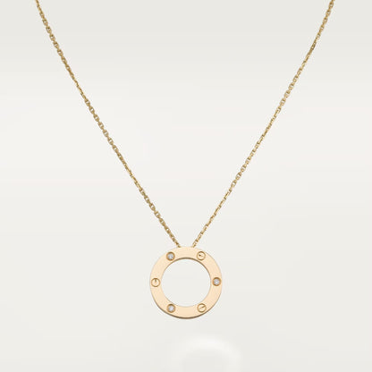 [AURORA]LOVE NECKLACE 16MM 3 DIAMONDS