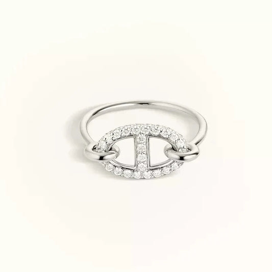 [AURORA]RONDE SMALL SILVER DIAMOND RING