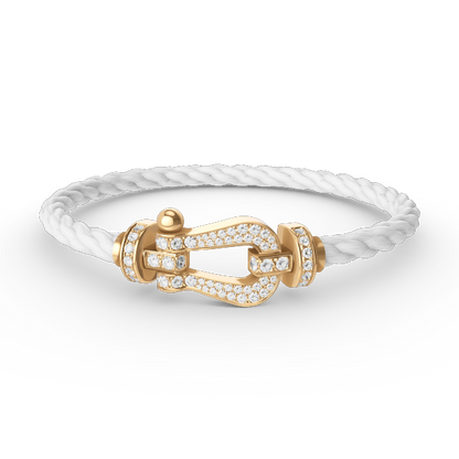 [AURORA]フォース ラージホースシュー フルダイヤモンドブレスレット ゴールド