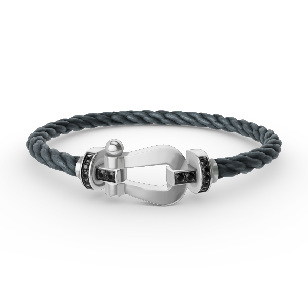 [Aurora]FORCE LARGE HORSESHOE BLACK DIAMOND BRACELET SILVER