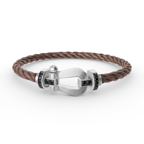 [Aurora]FORCE LARGE HORSESHOE BLACK DIAMOND BRACELET SILVER