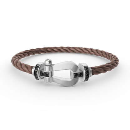 [Aurora]FORCE LARGE HORSESHOE BLACK DIAMOND BRACELET SILVER