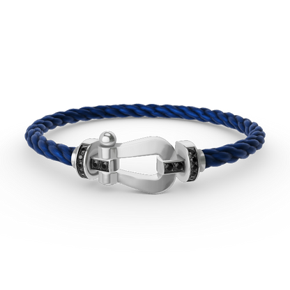[Aurora]FORCE LARGE HORSESHOE BLACK DIAMOND BRACELET SILVER