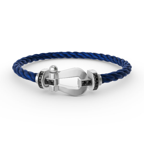 [AURORA]フォース ラージホースシュー ブラックダイヤモンドブレスレット シルバー