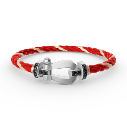 [Aurora]FORCE LARGE HORSESHOE BLACK DIAMOND BRACELET SILVER