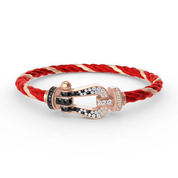 [Aurora]FORCE LARGE HORSESHOE BLACK WHITE DIAMOND BRACELET ROSE GOLD