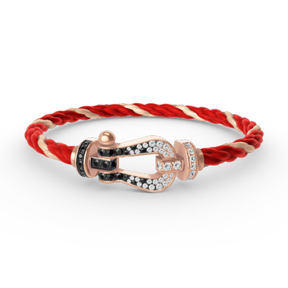 [Aurora]FORCE LARGE HORSESHOE BLACK WHITE DIAMOND BRACELET ROSE GOLD