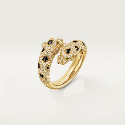 [AURORA]PANTHERE DOUBLE HEADED FULL DIAMOND  RING