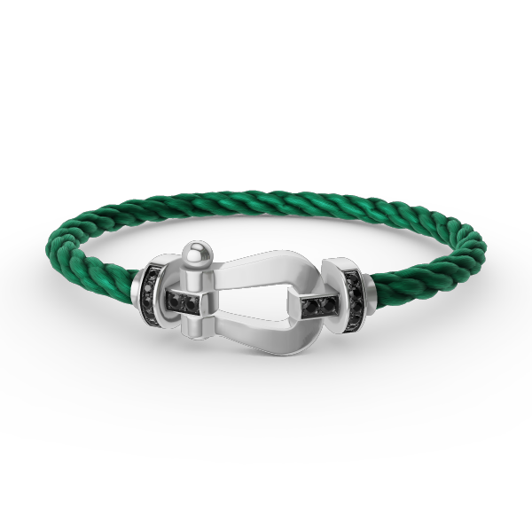 [Aurora]FORCE LARGE HORSESHOE BLACK DIAMOND BRACELET SILVER