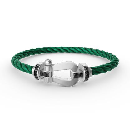 [Aurora]FORCE LARGE HORSESHOE BLACK DIAMOND BRACELET SILVER