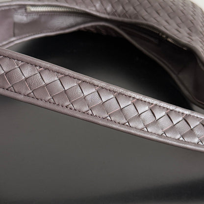 BOTTEGA VENETA 25S VENETO BAG 27 IN DARK BROWN CALFSKIN SILVER HARDWARE