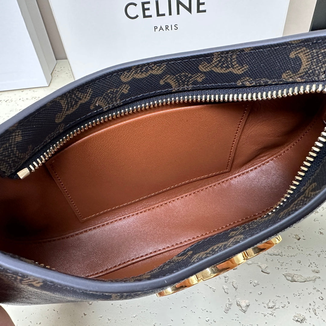 MINI 22 TILLY BAG IN TRIOMPHE CANVAS AND CALFSKIN