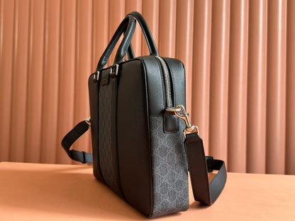 JUMBO MEDIUM BRIEFCASE 36.5 IN EXTRA DARK GREEN GG CALFSKIN