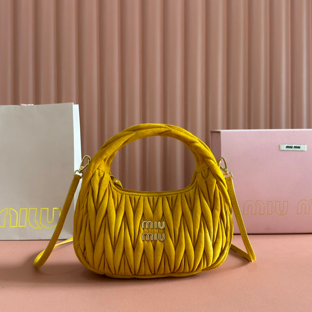 MM SUEDE HANDBAG 23 YELLOW