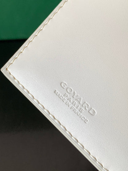 RICHELIEU CHECKBOOK WALLET 19 IN WHITE GOYARDINE CANVAS AND CALFSKIN