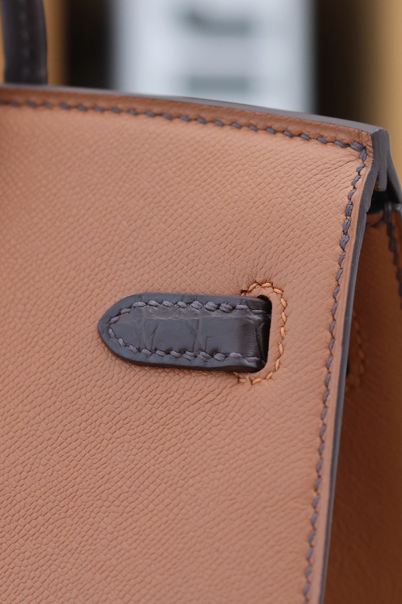 BIRKIN FAUBOURG TOUCH 20 IN CHOCOLATE MIX BRONZE BROWN CALFSKIN WITH SILVER HARDWARE (MADE-TO-ODER)
