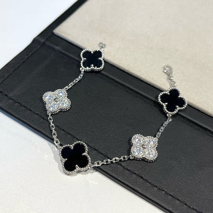 [AURORA]CLOVER 5 MOTIF ONYXS BRACELET COLLECTION