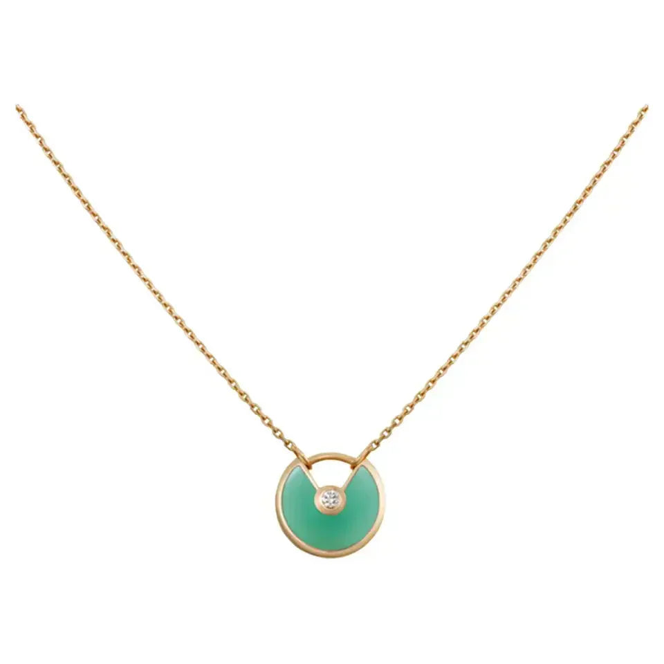 [Aurora]AMULETTE GOLD MALACHITE NECKLACE