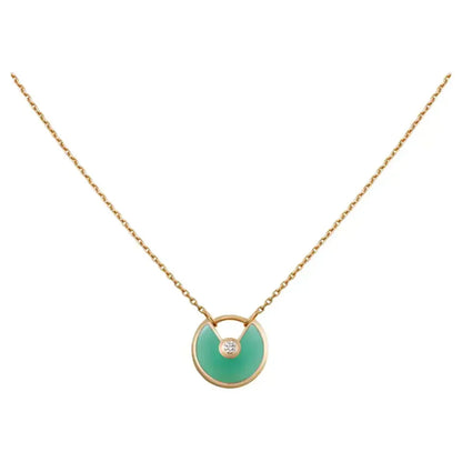 [Aurora]AMULETTE GOLD MALACHITE NECKLACE
