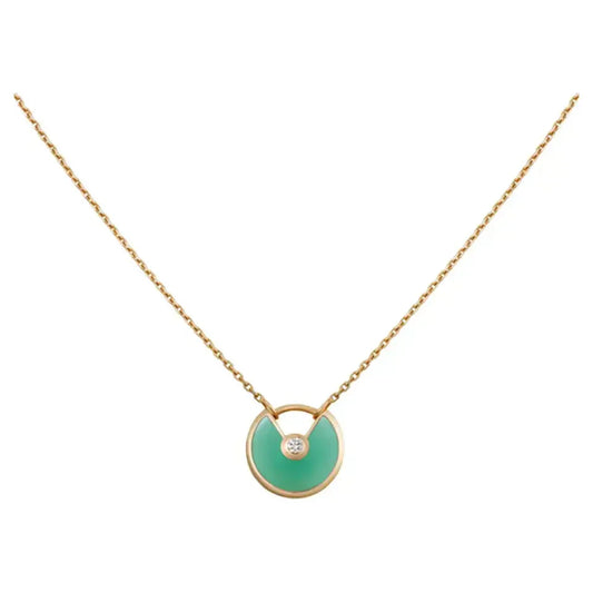 [Aurora]AMULETTE GOLD MALACHITE NECKLACE