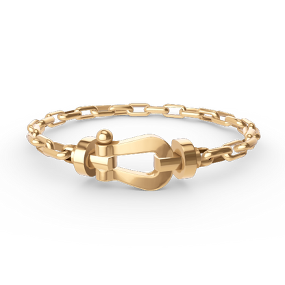 [AURORA]FORCE GROSSES METALLARMBAND MIT HUFEISENVERSCHLUSS