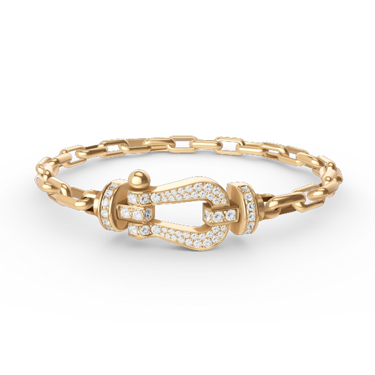 [Aurora]FORCE LARGE HORSESHOE CLASP  METAL BRACELET