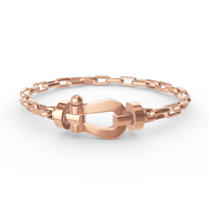 [AURORA]FORCE GROSSES METALLARMBAND MIT HUFEISENVERSCHLUSS