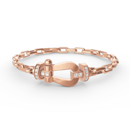 [AURORA]FORCE GROSSES METALLARMBAND MIT HUFEISENVERSCHLUSS