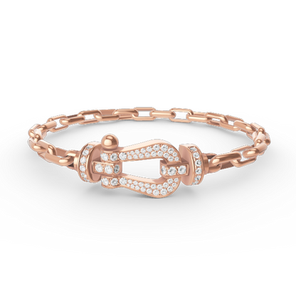 [AURORA]FORCE GROSSES METALLARMBAND MIT HUFEISENVERSCHLUSS